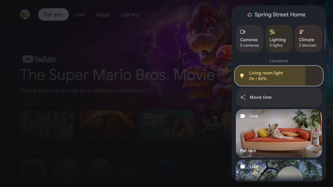 smart home control panel google tv streamer