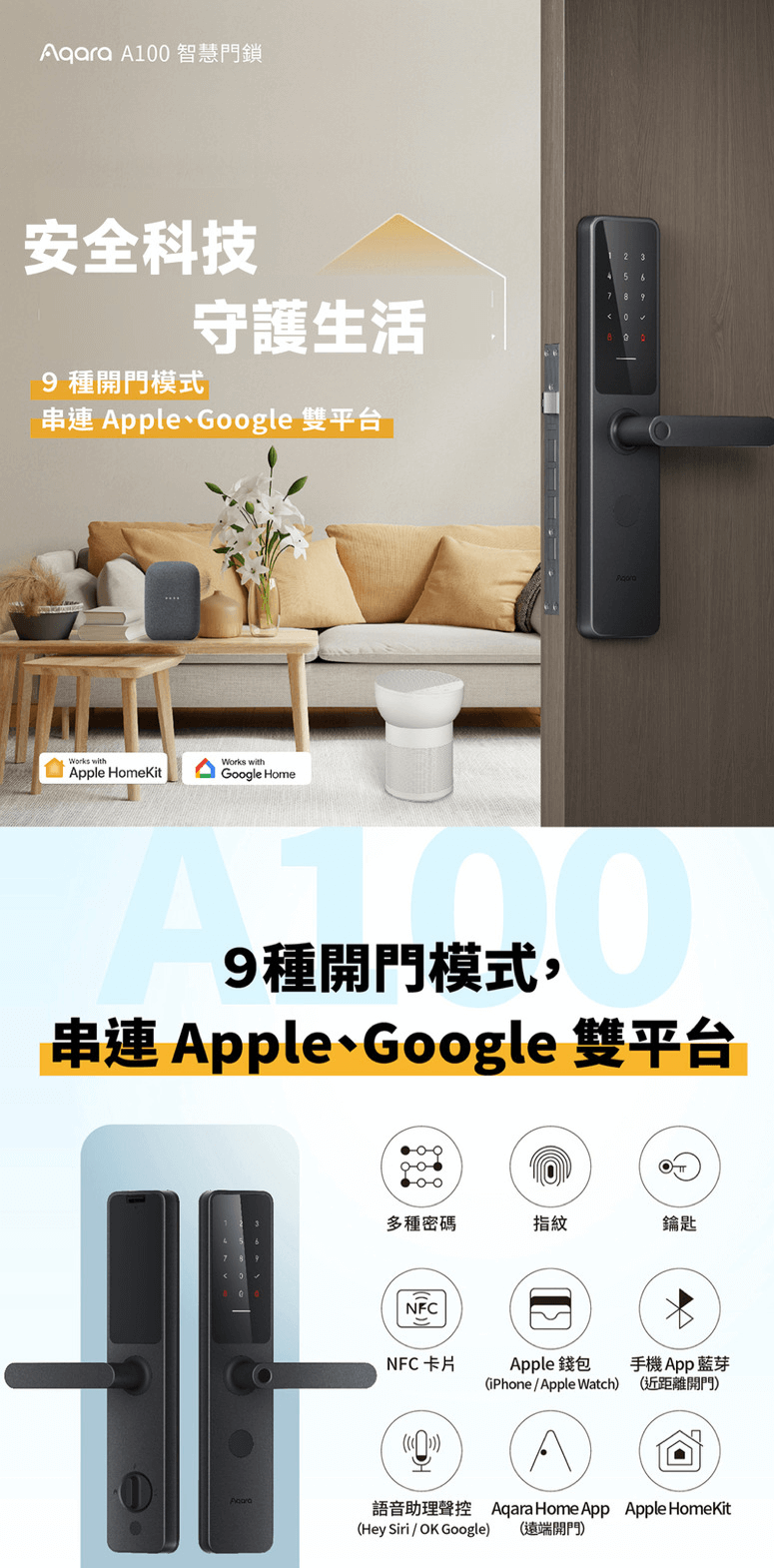 Aqara A100 智能門鎖 產品介紹圖 1