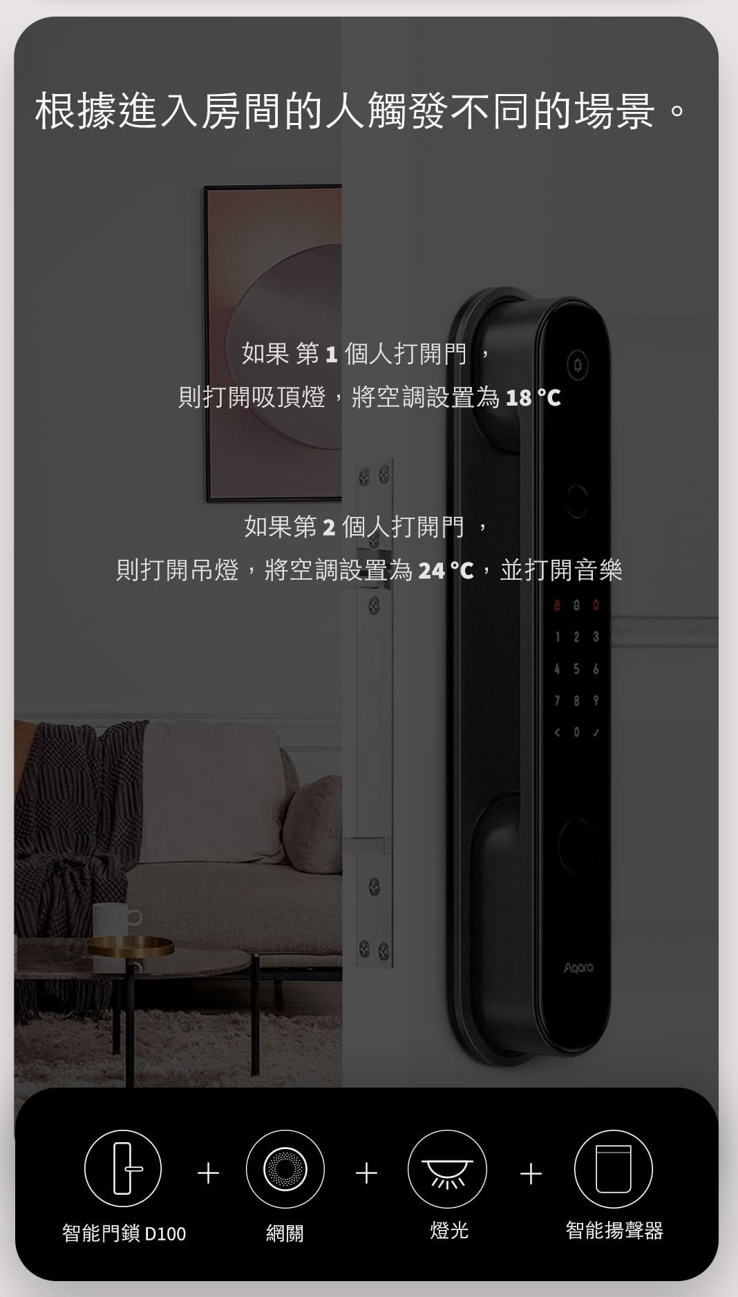 Aqara D100 智能門鎖