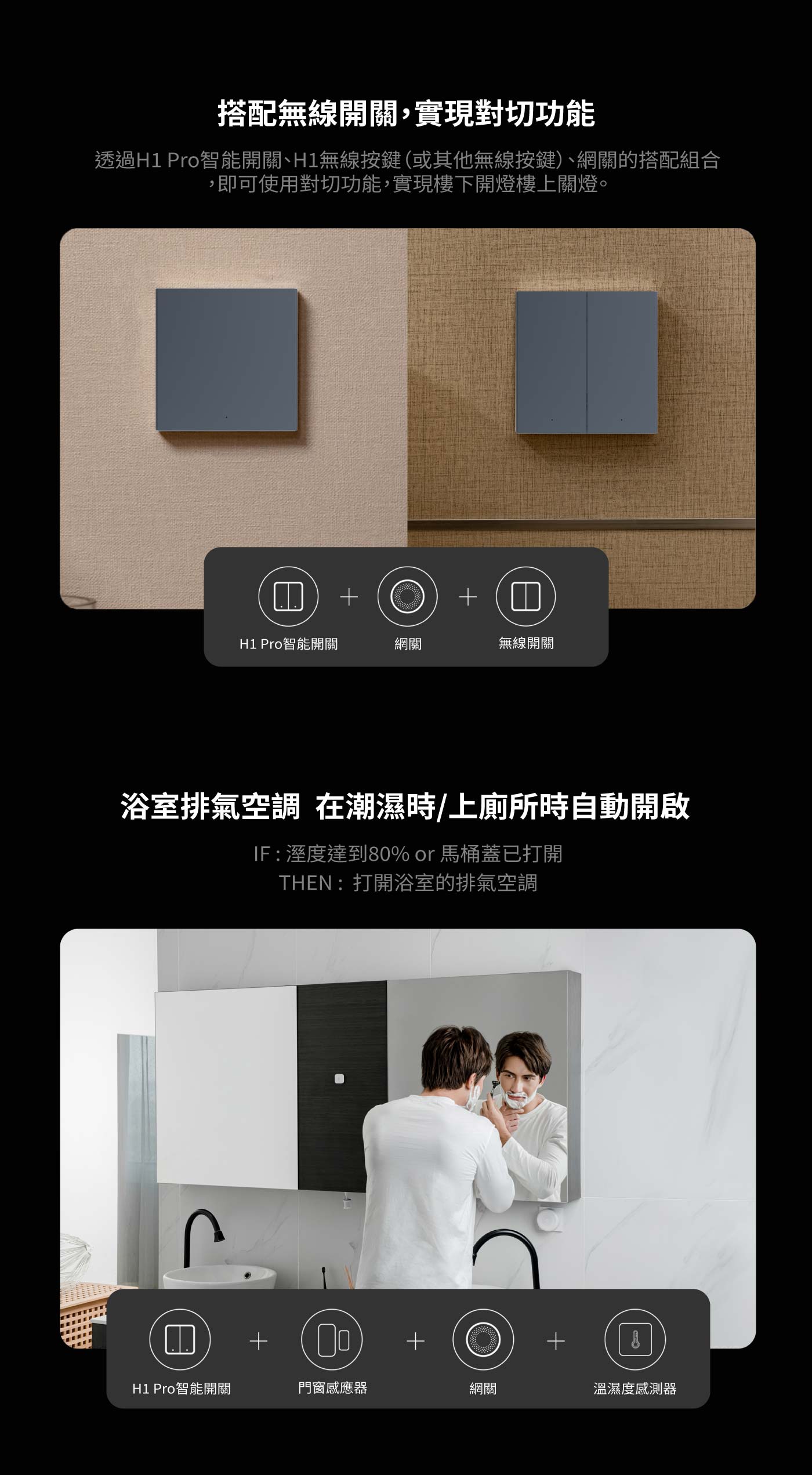 Aqara H1 Pro智能開關-零火版-星夜灰-雙鍵 產品介紹圖 3