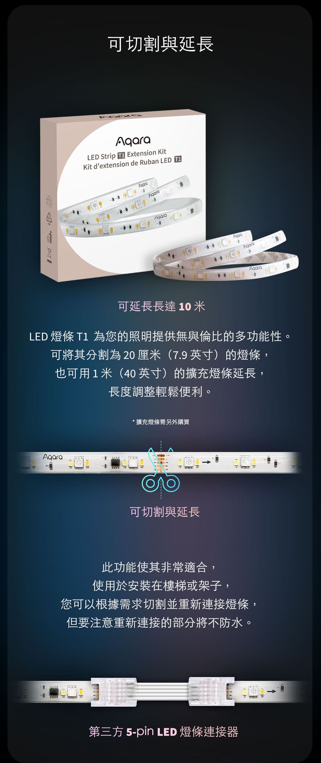 Aqara LED全彩T1燈條-2米 產品介紹圖 8