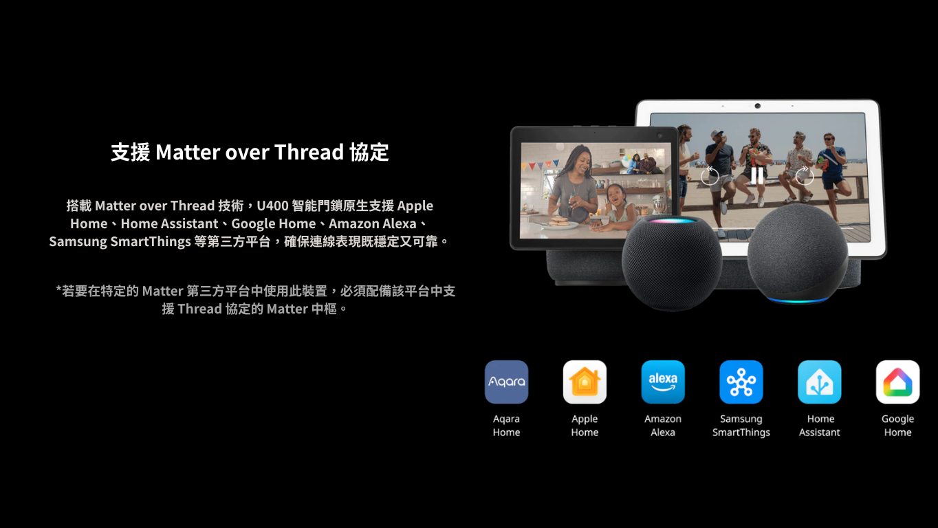 Aqara U400 智能門鎖(含M100 Hub) 黑/銀 產品介紹圖 7
