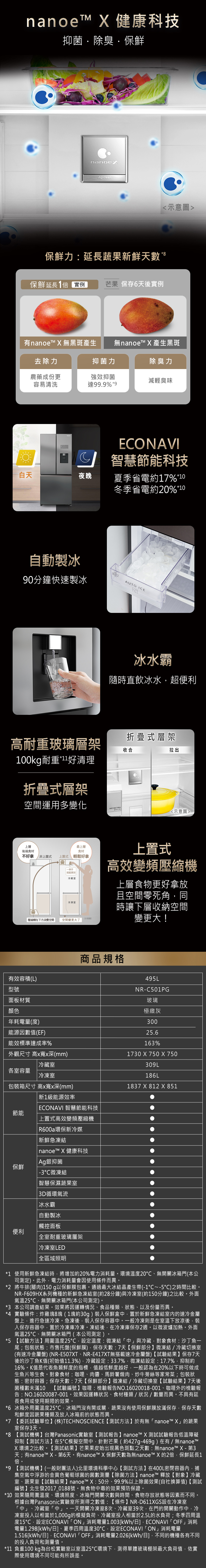 Panasonic NR-NR-C501PG-H1 規格與功能介紹