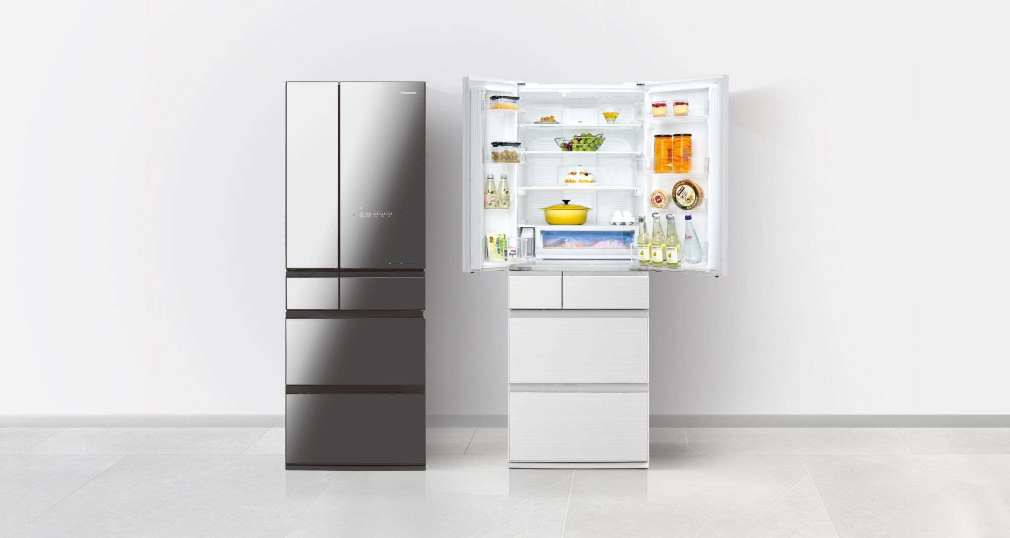 Panasonic NR-F521HX 六門電冰箱 鑽石黑 翡翠白