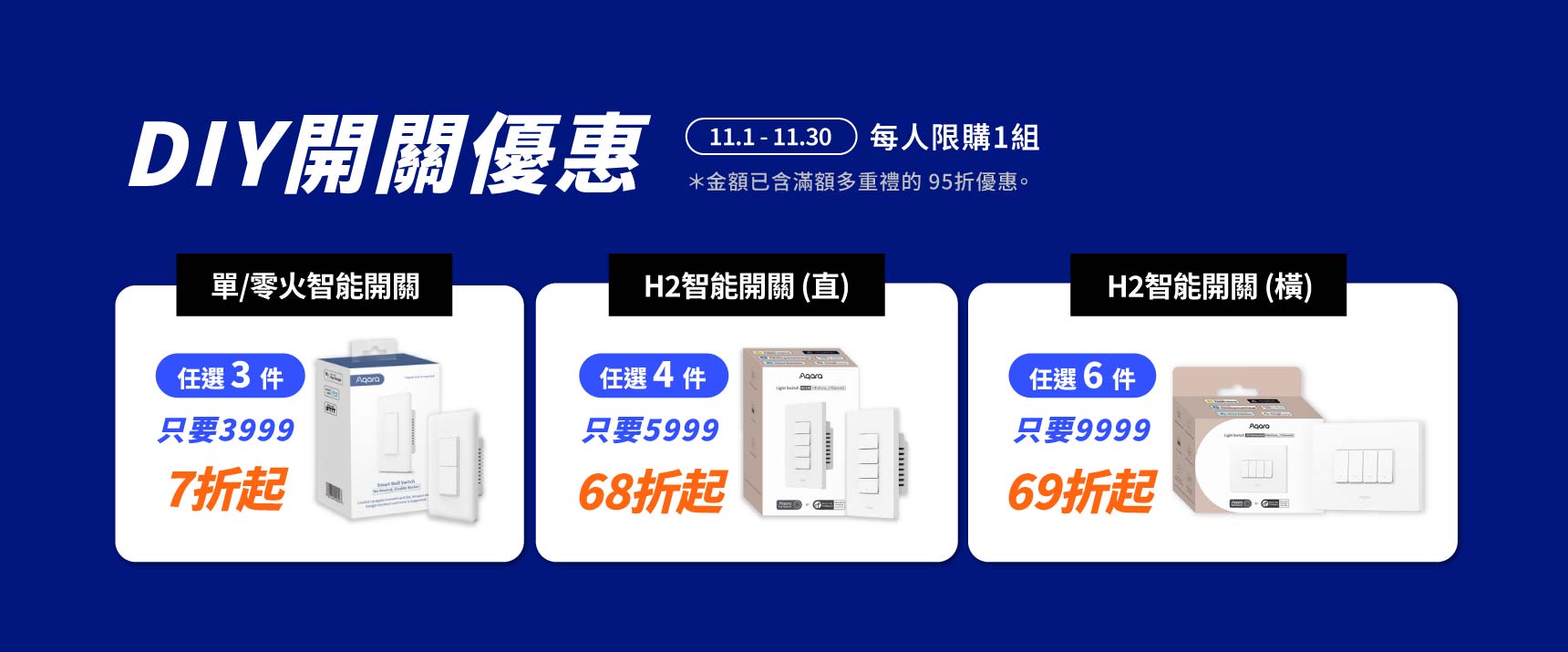 11月DIY開關優惠