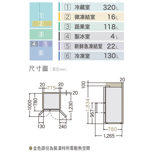 Panasonic 國際牌 NR-D615XV-W/S1 610L 四門變頻冰箱（雙色）